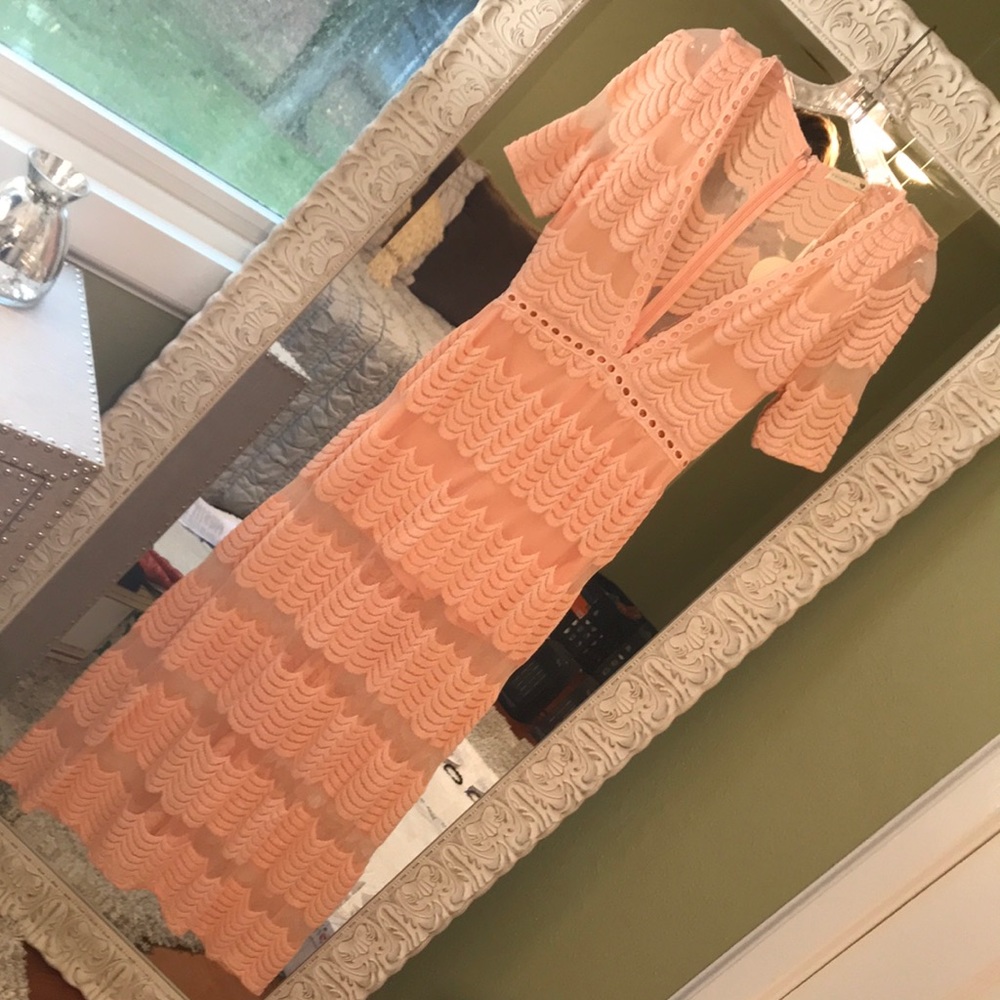 😍 Gorgeous Peach Boho Maxi Dress!